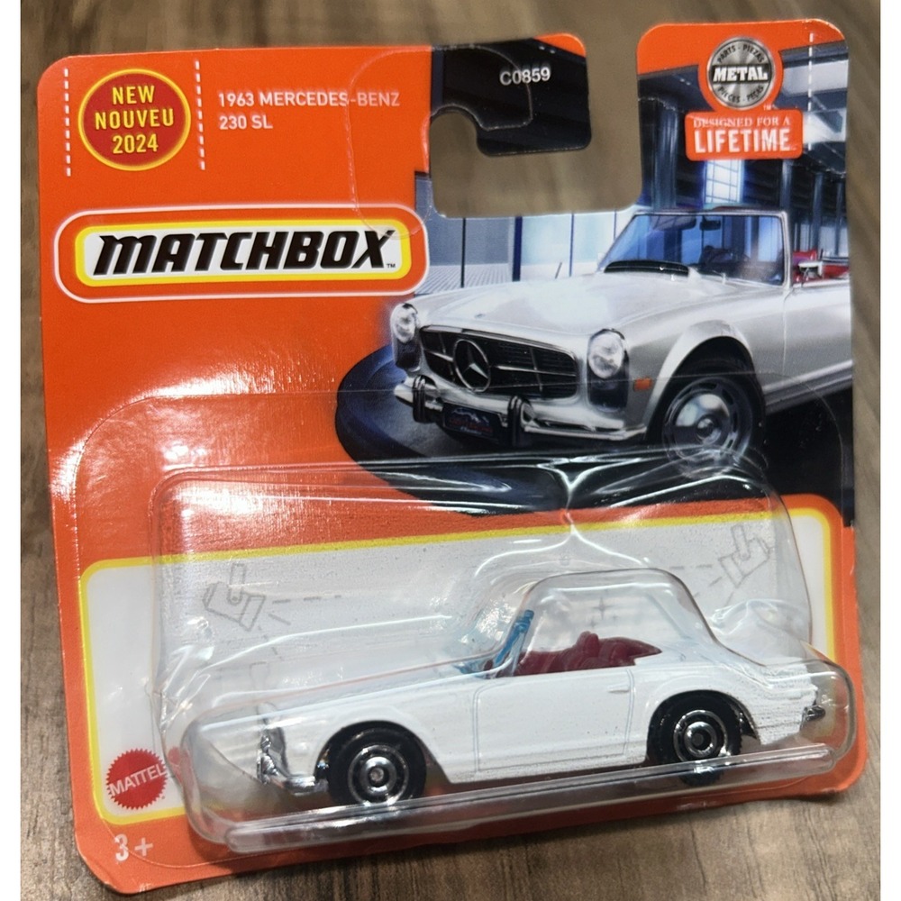 1963 MERCEDES BENZ 230 SL WHITE MATCHBOX 1/64 VOITUREβ A4